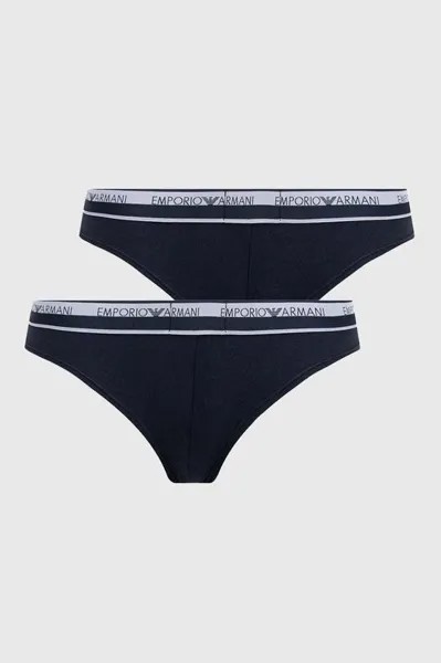 Бразильские трусы, 2 шт. Emporio Armani Underwear, темно-синий