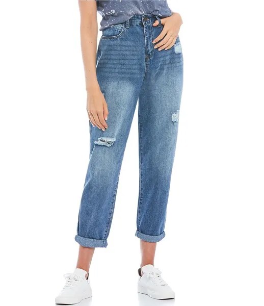 Джинсы YMI Jeanswear с высокой посадкой и подвернутыми манжетами, синий