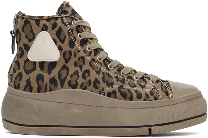 Коричневые кроссовки Kurt с леопардовым принтом R13