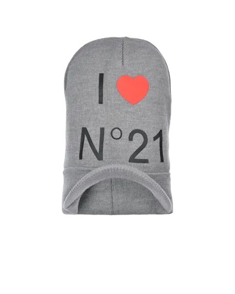 Серая шапка с козырьком No. 21 детская