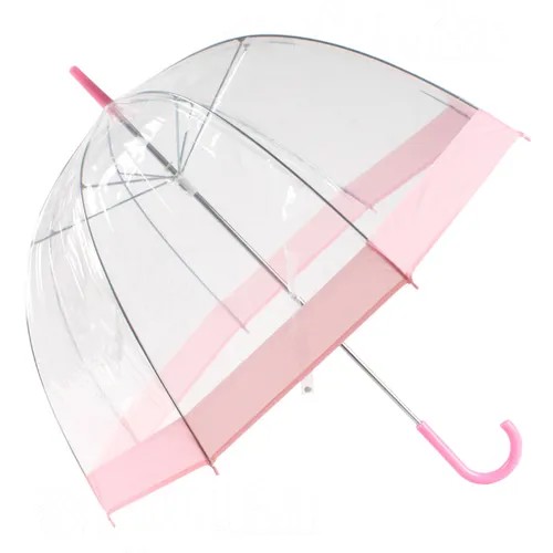 Зонт-трость ЭВРИКА подарки и удивительные вещи, бесцветный, розовый