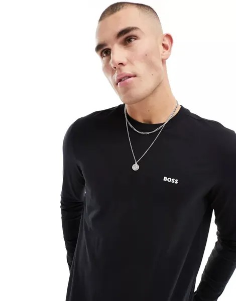 Черная футболка с длинными рукавами BOSS Green