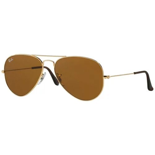Солнцезащитные очки Ray-Ban, авиаторы, оправа: металл, с защитой от УФ, устойчивые к появлению царапин, золотой