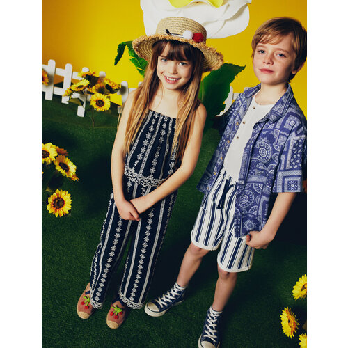 Рубашка KOTON, размер 7-8 лет, синий