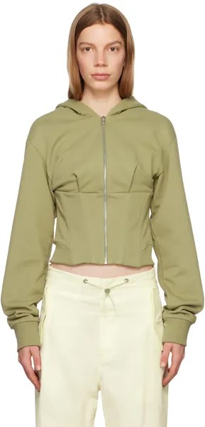 Многослойное худи цвета хаки Dion Lee