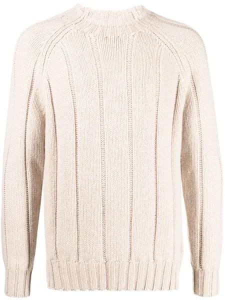 Brunello Cucinelli кашемировый джемпер в рубчик, нейтральный цвет