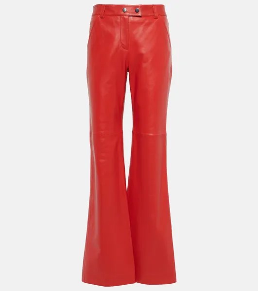 Кожаные расклешенные брюки Sleek Statement Dorothee Schumacher, красный