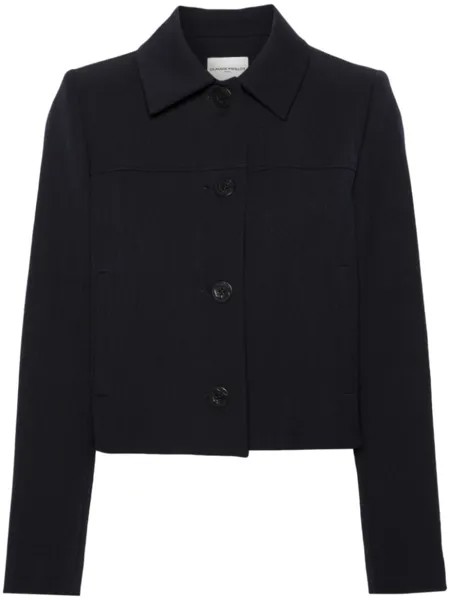 Claudie Pierlot укороченный пиджак с заостренным воротником, синий