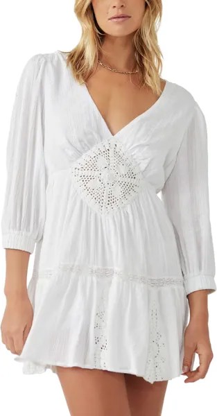 Мини-платье Хадсон Free People, слоновая кость
