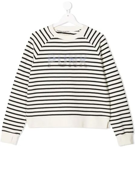 Zadig & Voltaire Kids полосатая футболка с надписью