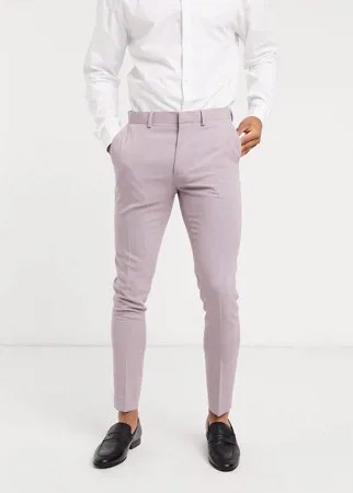 Супероблегающие брюки пыльно-лилового цвета ASOS DESIGN-Фиолетовый цвет