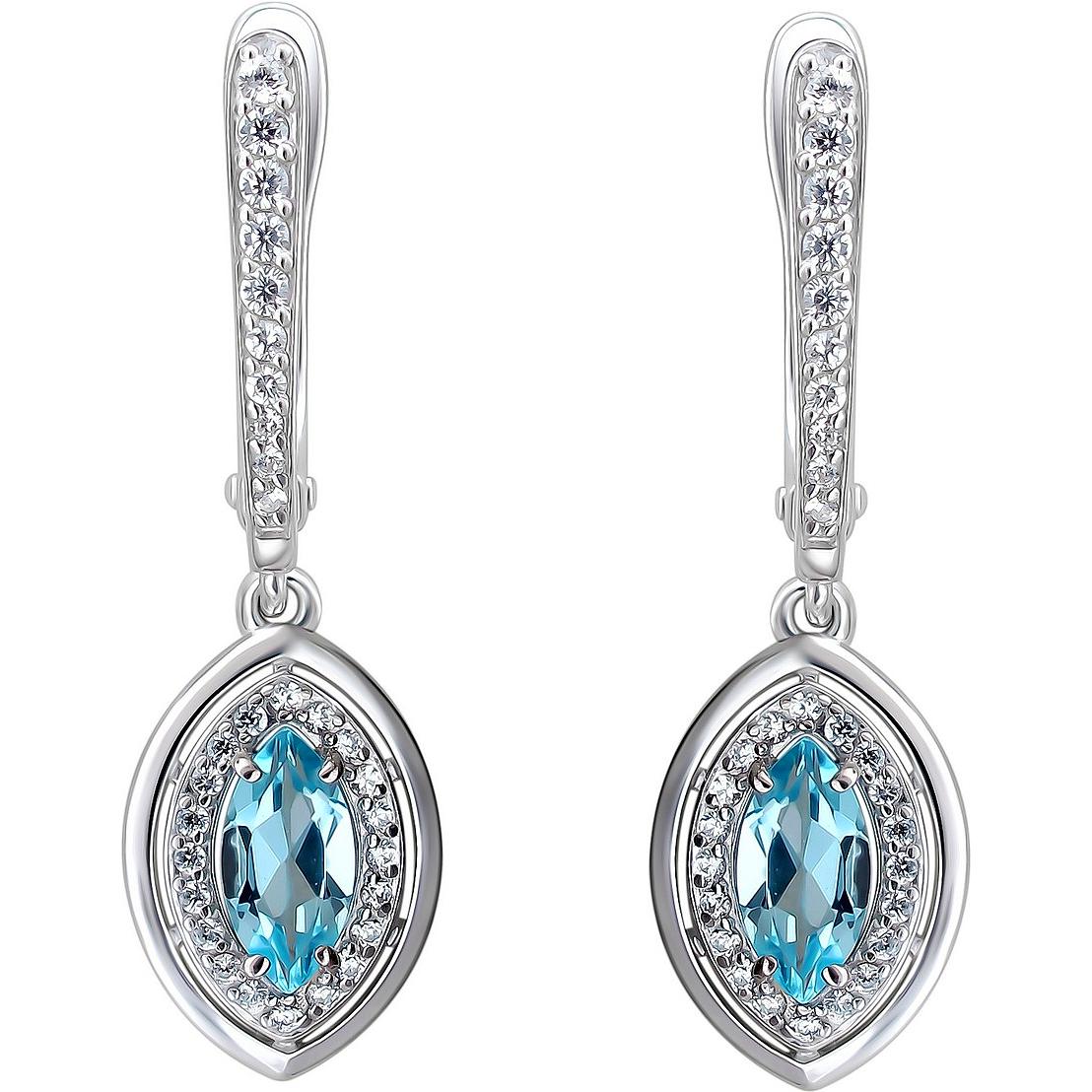 Серьги женские из серебра Эстет Н12С356289, топаз/фианит