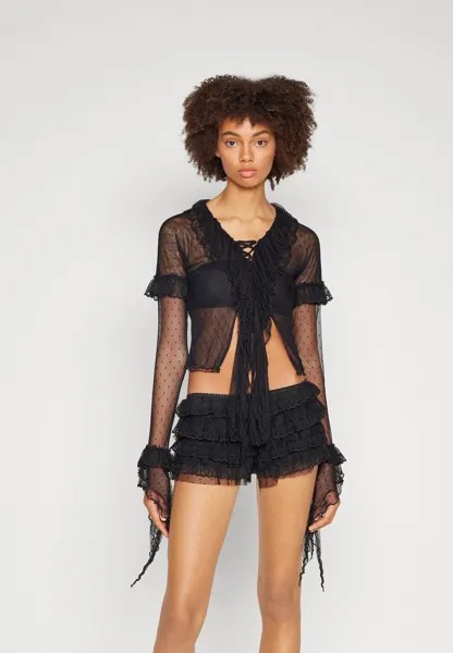 Блузка Flamenco Frill Blouse Jaded London, черный