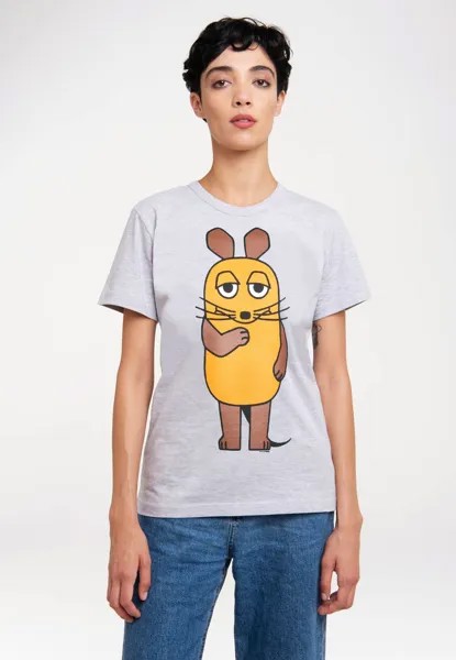 Футболка с принтом DIE SENDUNG MIT DER MAUS LOGOSHIRT, цвет grau meliert