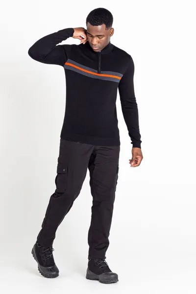 Трикотажный свитер с полумолнией до половины и надписью Unite Us Dare 2b, черный