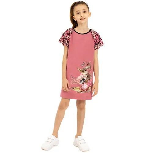 Платье Карамелли, хлопок, размер 134, розовый