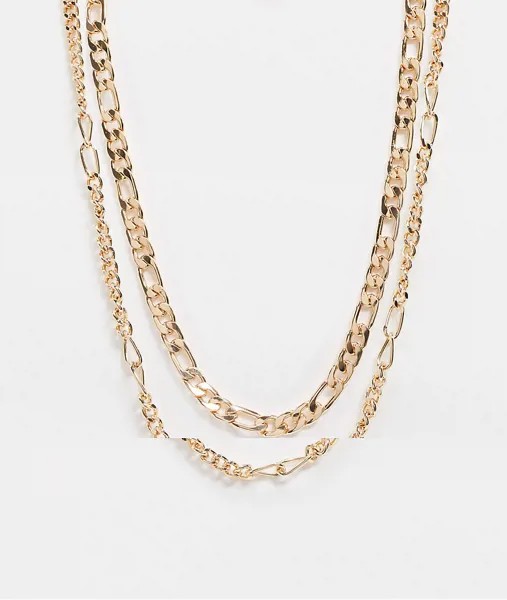 Двухъярусное ожерелье ASOS DESIGN - 5 мм-Золотой