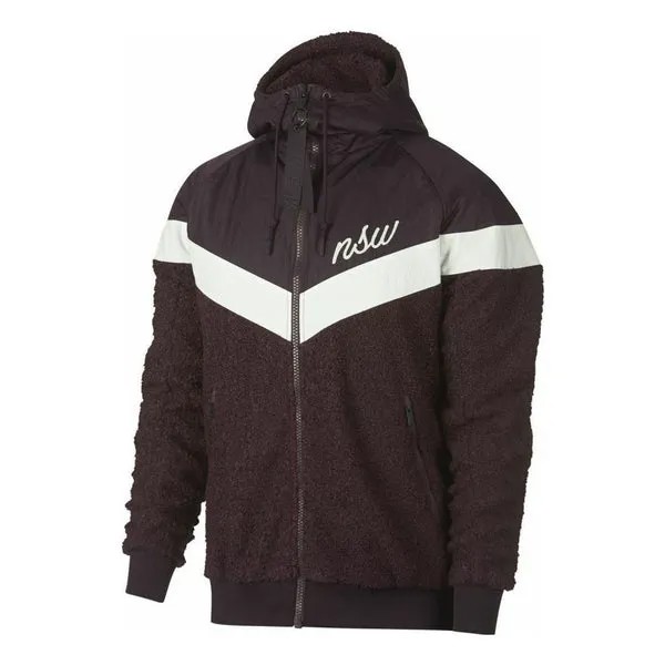 Куртка спортивная одежда nsw sherpa windrunner Куртка на молнии Nike, бордовый