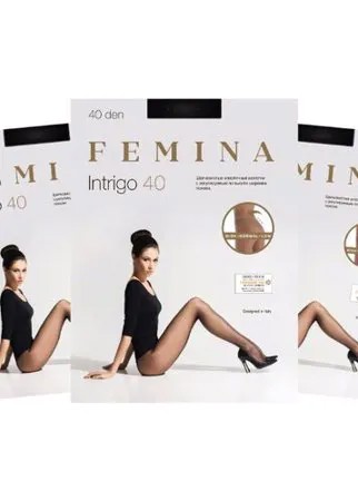 Женские колготки Femina , Intrigo 40 den набор 3 шт., черный, размер 4