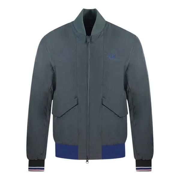 Стеганый серый бомбер Fred Perry, серый