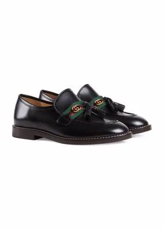 Gucci Kids лоферы с отделкой Web