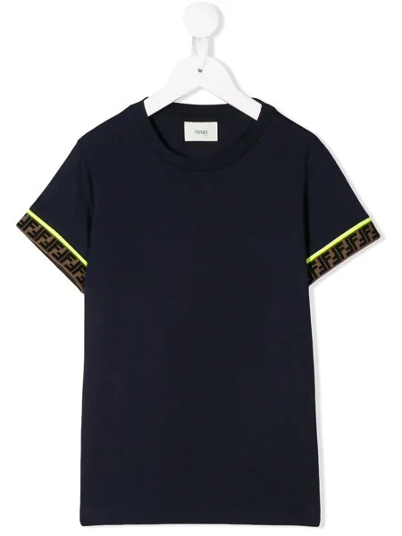 Fendi Kids футболка с логотипом на рукавах