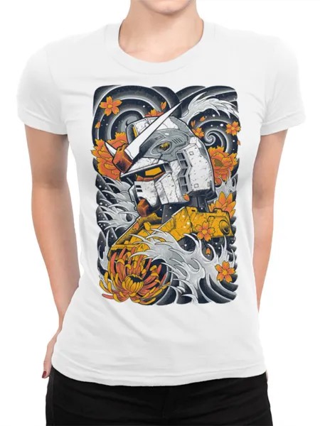 Футболка женская Design Heroes Гандам белая 3XL
