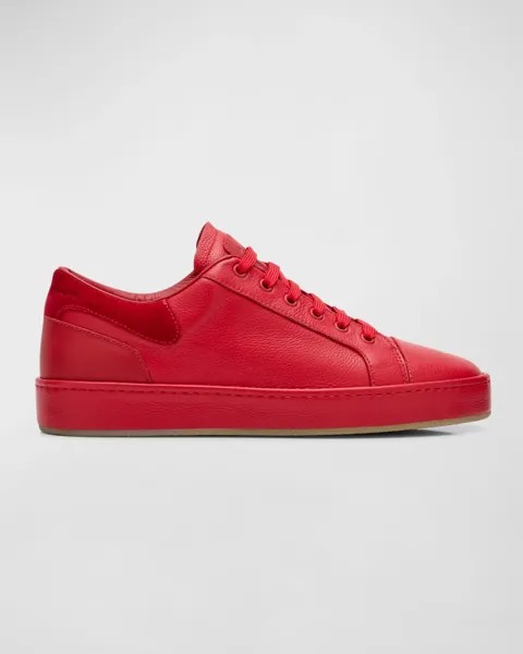 Мужские кожаные низкие кеды Gz-City в тон Giuseppe Zanotti, цвет Rosso
