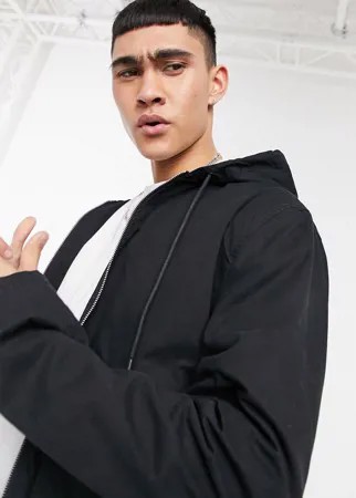 Черный бомбер с капюшоном ASOS DESIGN-Черный цвет