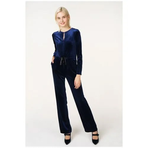 Велюровый комбинезон с длинными рукавами Fashion.Love.Story 18PS5006 Синий 40