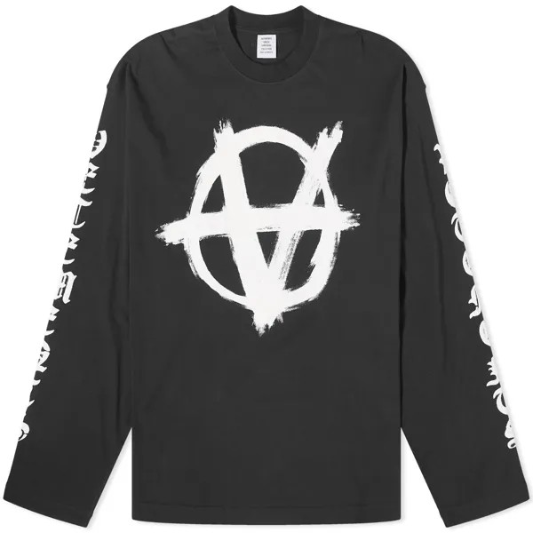 Футболка Vetements Double Anarchy Long Sleeve, черный