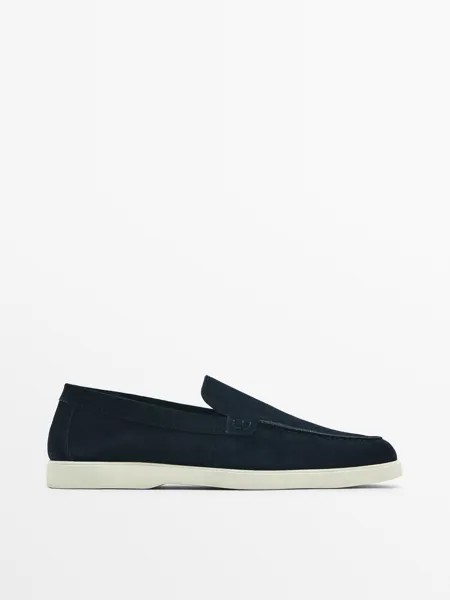 Лоферы мужские Massimo Dutti 124531504 синие 45 EU (доставка из-за рубежа)