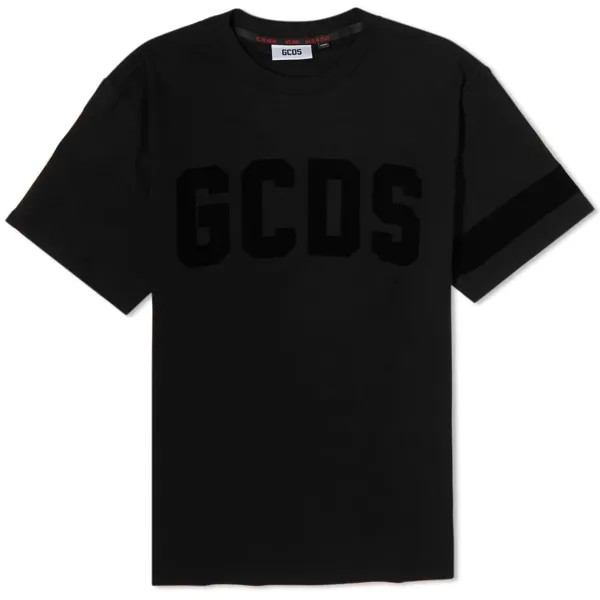 Бархатная футболка с логотипом GCDS, черный