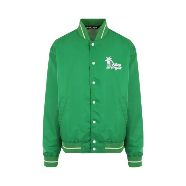 Легкая университетская куртка Palm Angels Douby, цвет Зеленый/белый