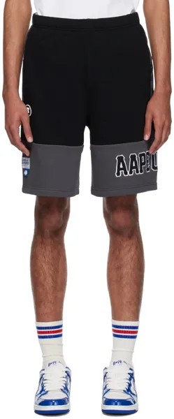Черно-серые шорты со вставками AAPE by A Bathing Ape