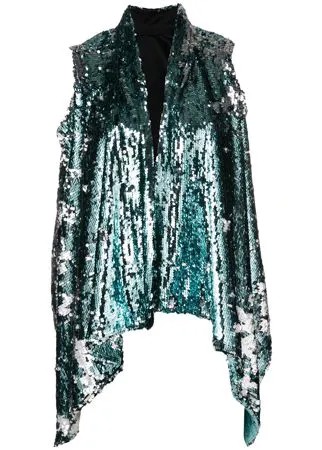 Halpern draped embellished waistcoat