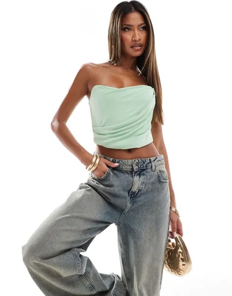 Топ Asos Design Drape Corset, светло-зеленый