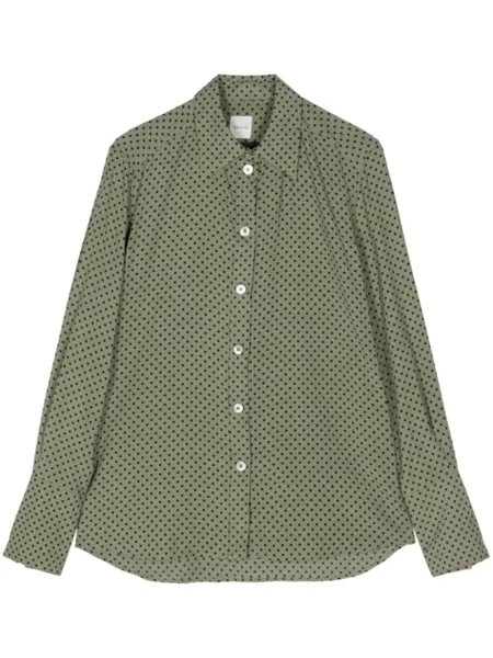 Paul Smith polka-dot long-sleeve shirt, зеленый