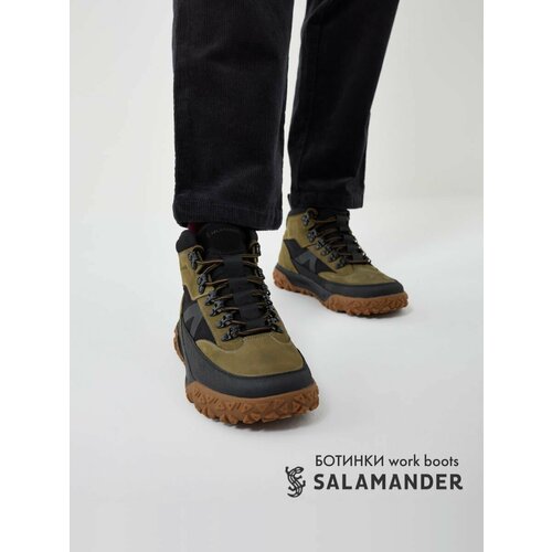 Ботинки тимберленды Salamander, размер 40, хаки/черный