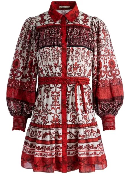Платье Tiffie с цветочным принтом alice + olivia, красный