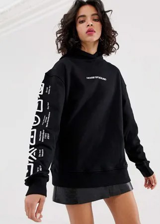 Oversize-худи House of Holland Handle With Care-Черный