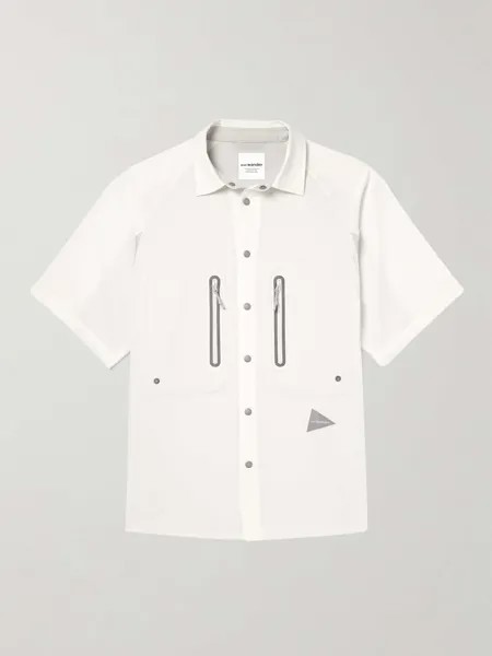 Рубашка из джерси и сетки AND WANDER, белый