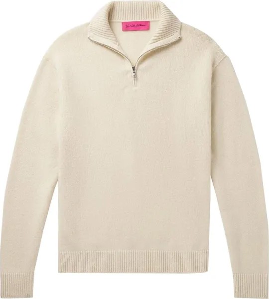 Свитер The Elder Statesman Half Zip 'Ivory', кремовый