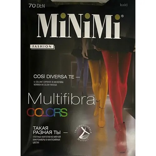 Колготки MiNiMi Multifibra Colors, 70 den, размер 3, зеленый, хаки