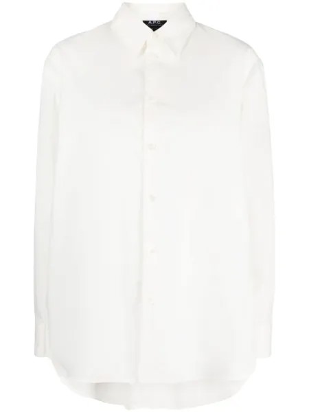 A.P.C. поплиновая рубашка с длинными рукавами, белый