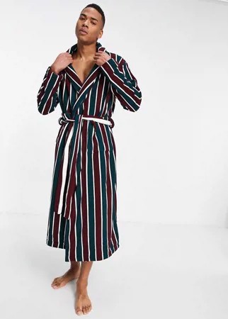 Махровый халат для дома в разноцветную полоску ASOS DESIGN-Многоцветный