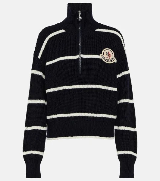 Свитер из натуральной шерсти MONCLER, синий