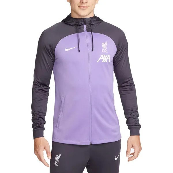 Мужская спортивная куртка Liverpool 2023/24 Strike Raglan с молнией во всю длину фиолетового цвета Nike