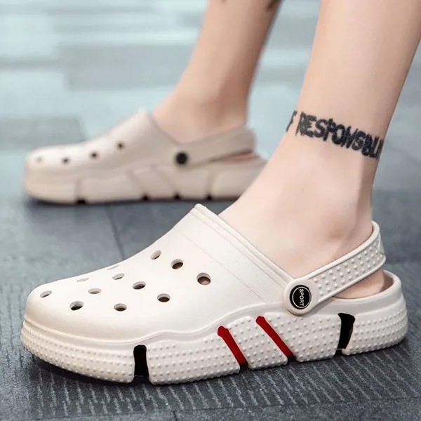 Crocs Мужской тренд Уличные тапочки Персонализированные сандалии двойного назначения Бытовые противоскользящие летние новые пляжные сандалии