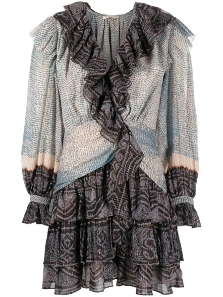 Платье мини Sara с оборками Ulla Johnson, бежевый